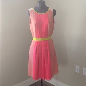 Loft Pink and Lime Green Dress
